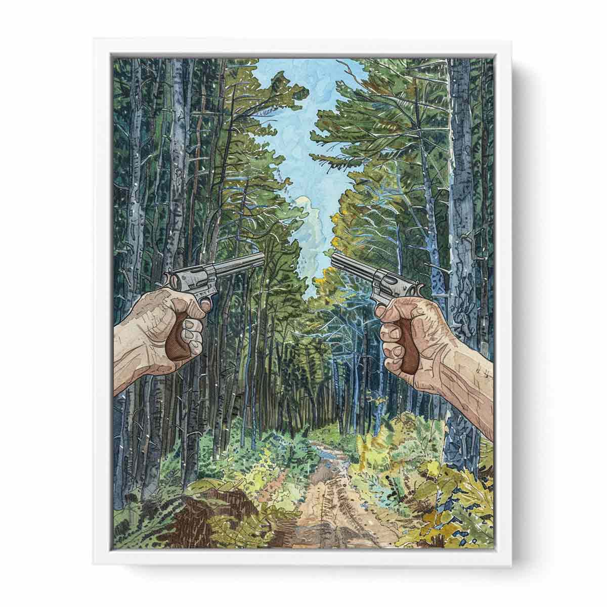 Two Guns Canvas Art Print-5