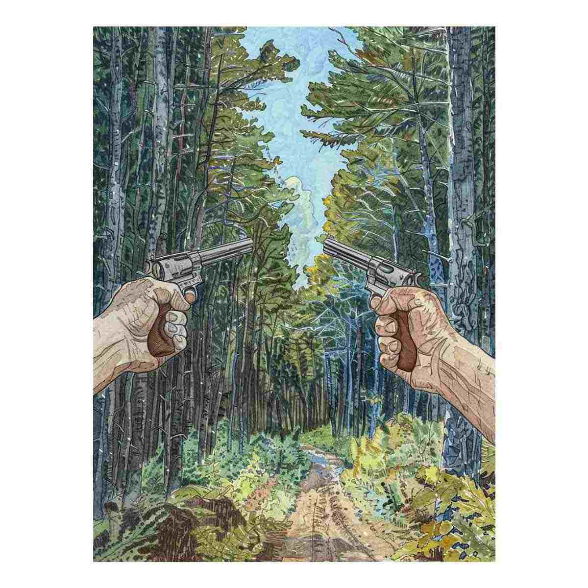 Two Guns Canvas Art Print-0