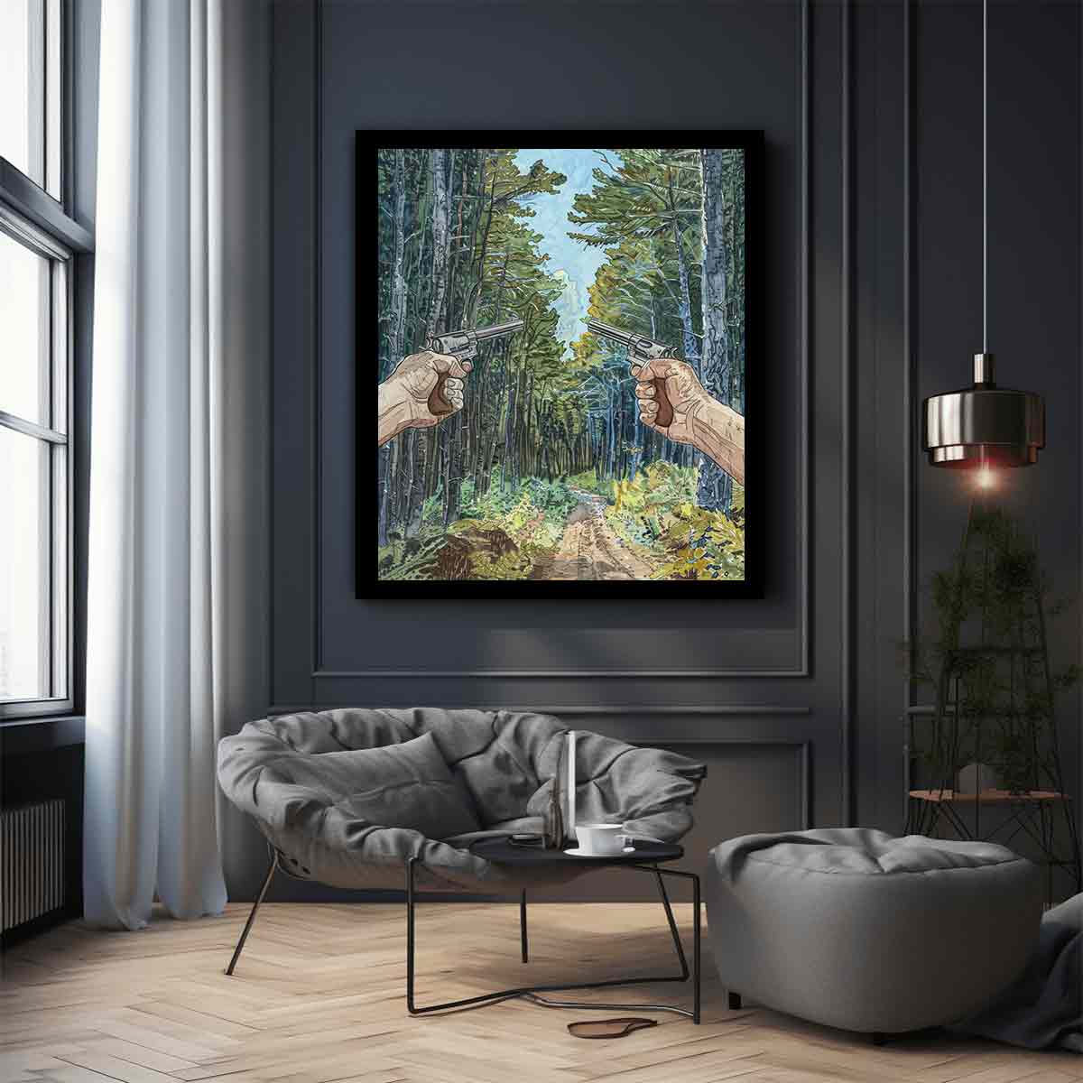 Two Guns Canvas Art Print-2