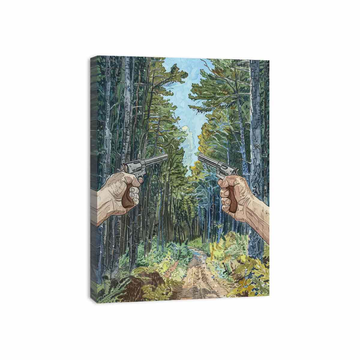 Two Guns Canvas Art Print-3