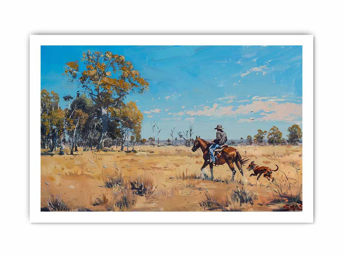 Cowboy Horse Ride  Canvas Art Print-8