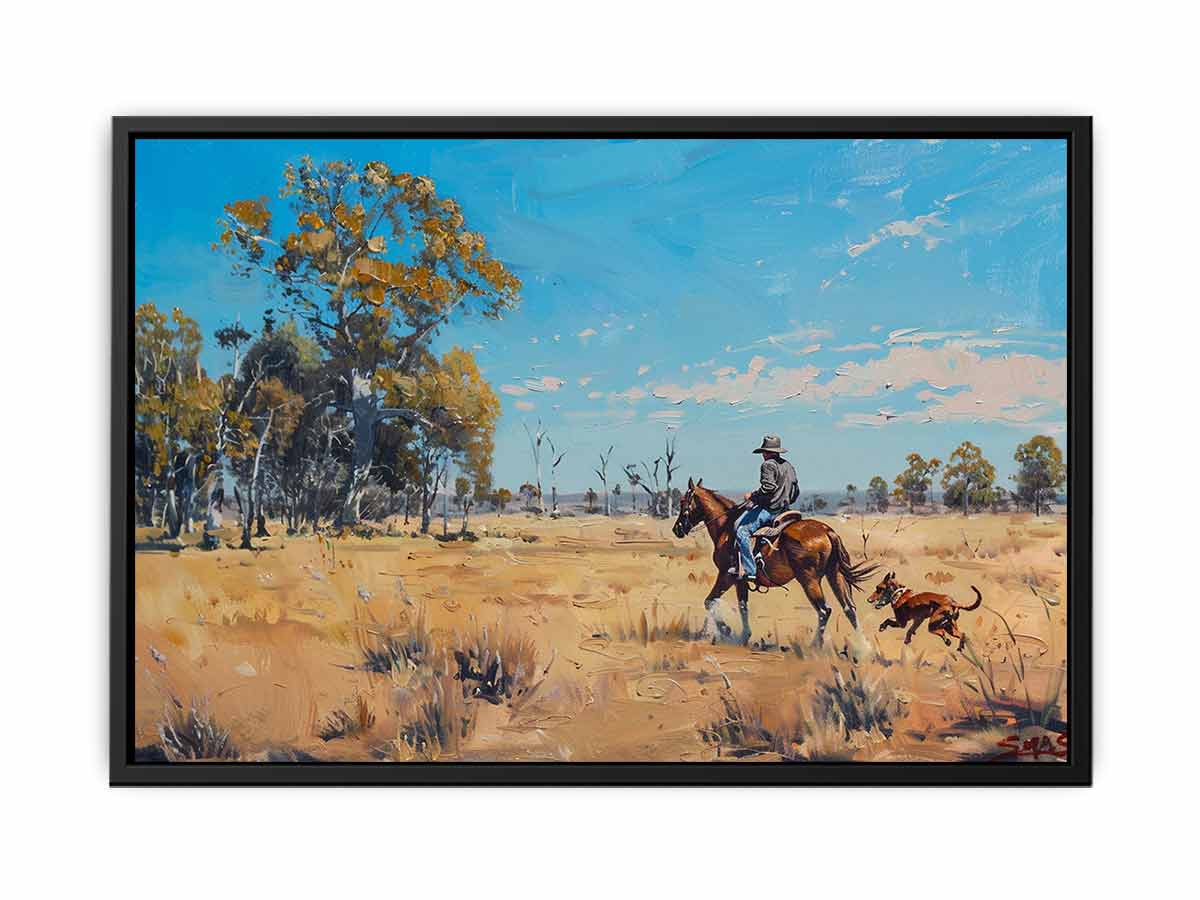 Cowboy Horse Ride  Canvas Art Print-4