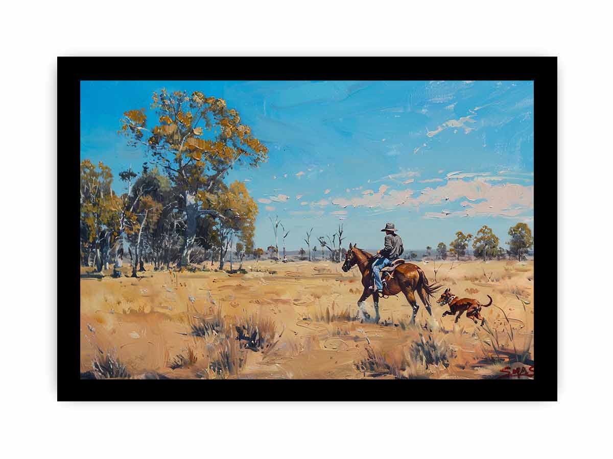 Cowboy Horse Ride  Canvas Art Print-7