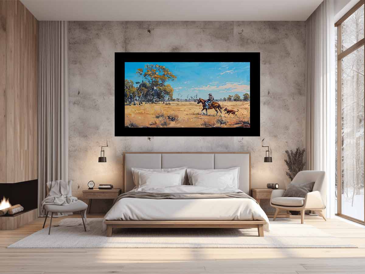 Cowboy Horse Ride  Canvas Art Print-1