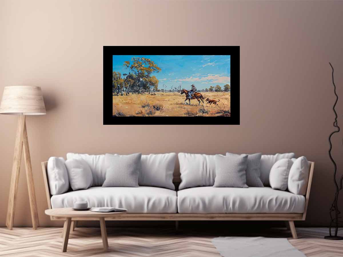Cowboy Horse Ride  Canvas Art Print-2