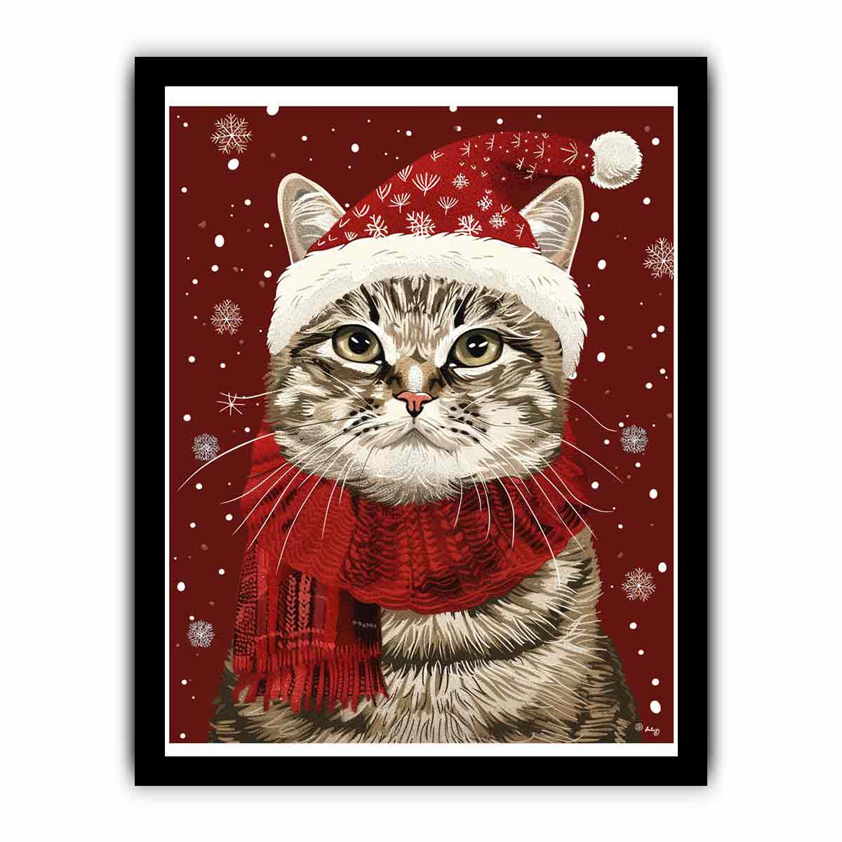 Festive Cat Canvas Art Print Poster-7