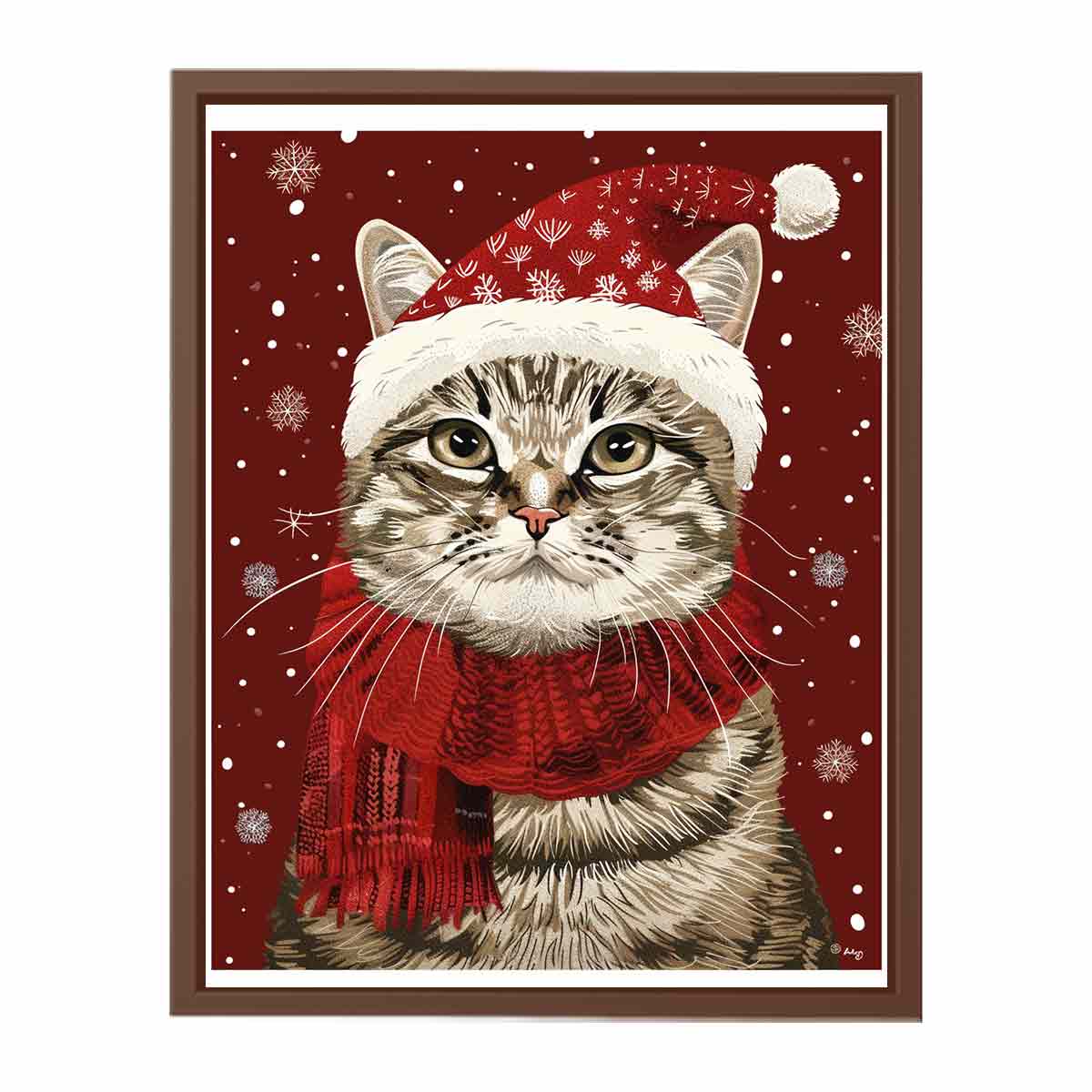 Festive Cat Canvas Art Print Poster-6