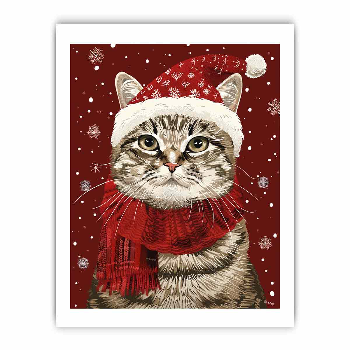 Festive Cat Canvas Art Print Poster-8
