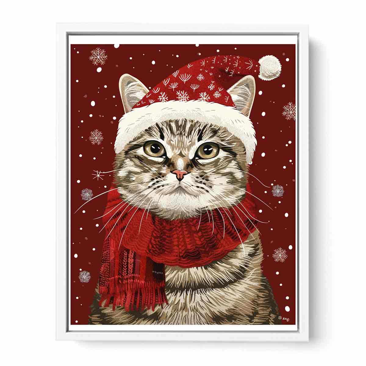 Festive Cat Canvas Art Print Poster-5