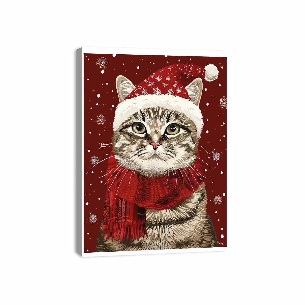 Festive Cat Canvas Art Print Poster-3