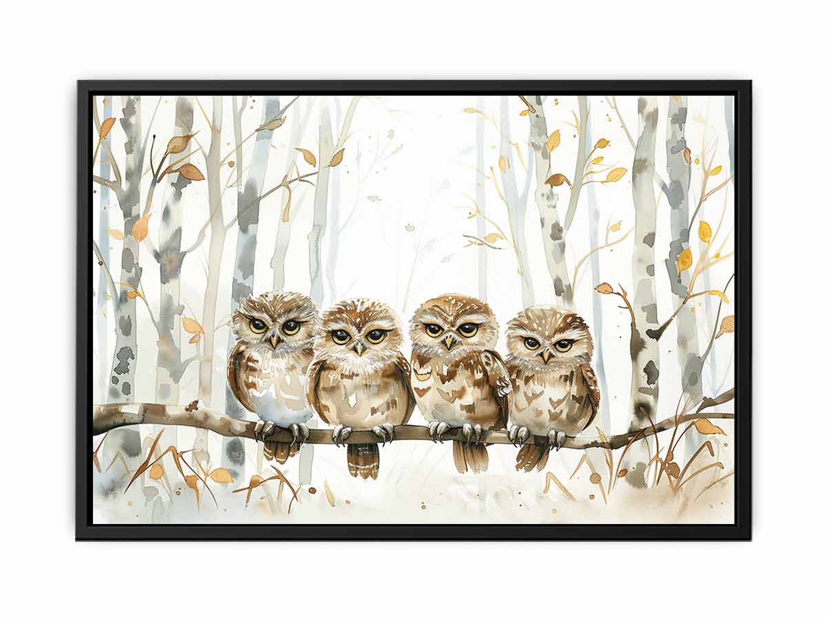 Owl Party Canvas Art Print-4