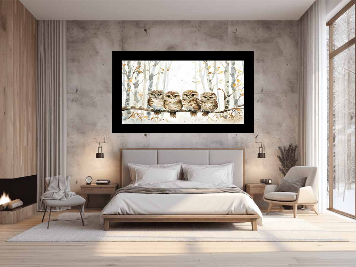 Owl Party Canvas Art Print-1