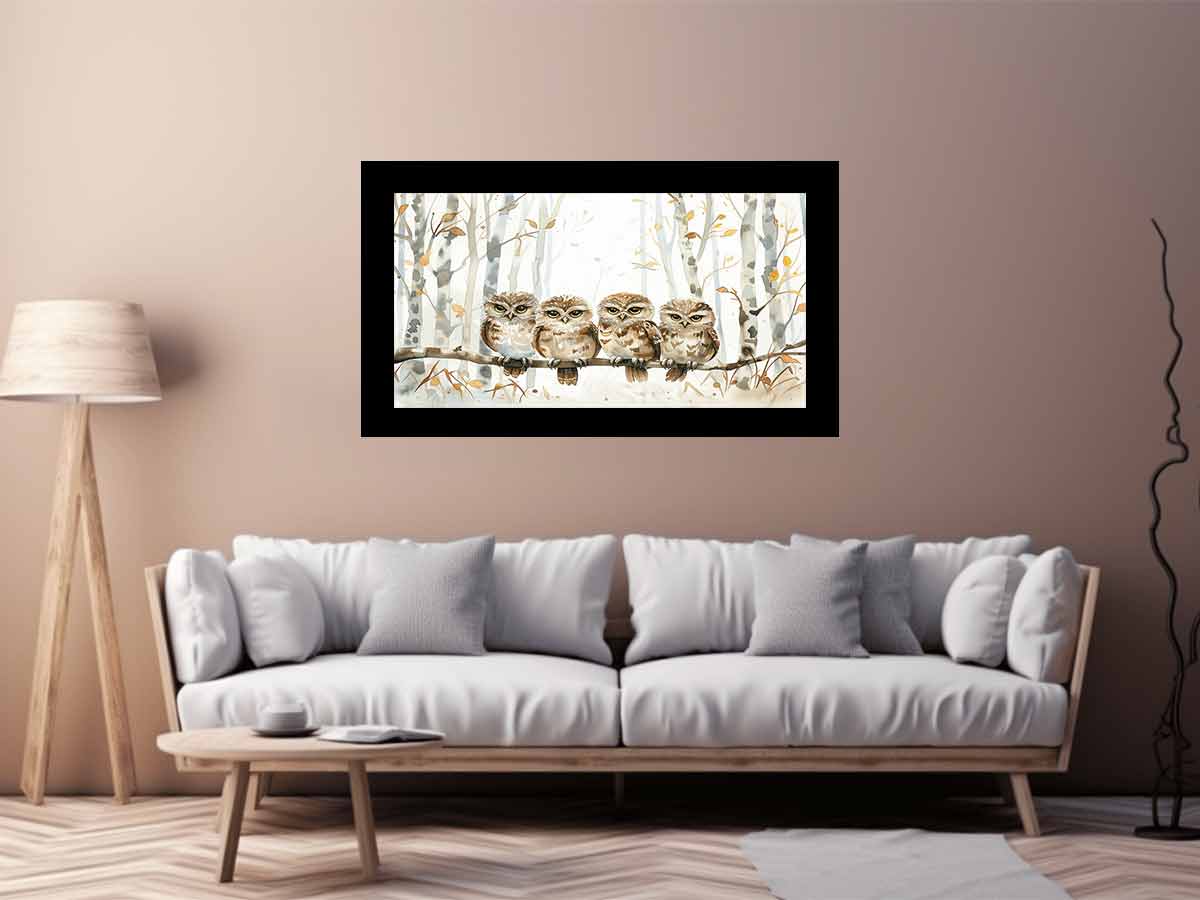 Owl Party Canvas Art Print-2