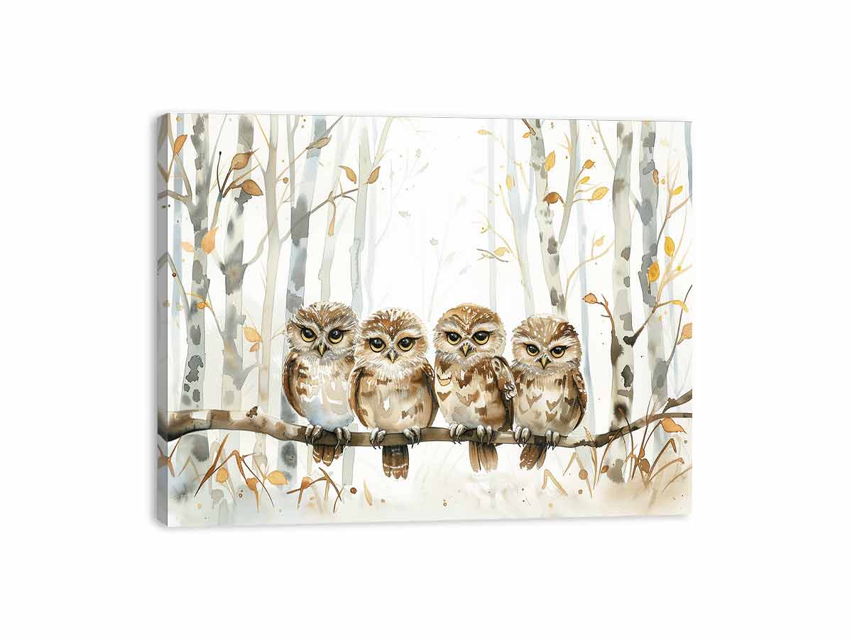 Owl Party Canvas Art Print-3