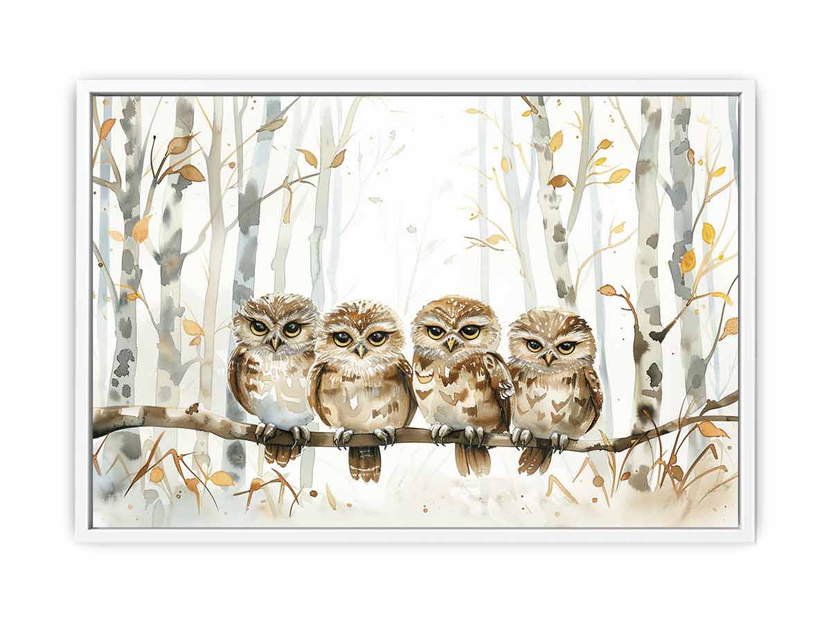 Owl Party Canvas Art Print-5