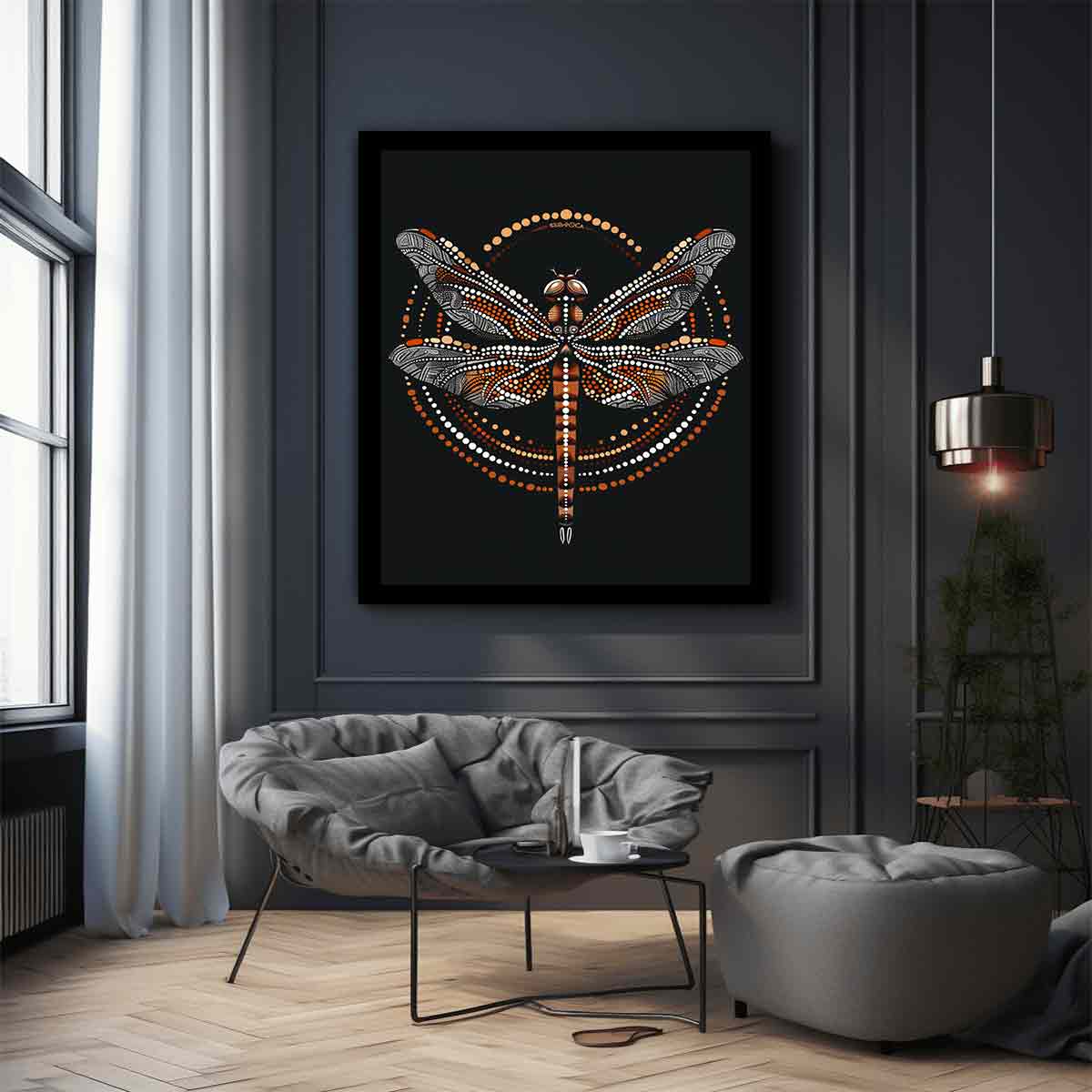 Dragon  Style of Aboriginal Dot Painting-2