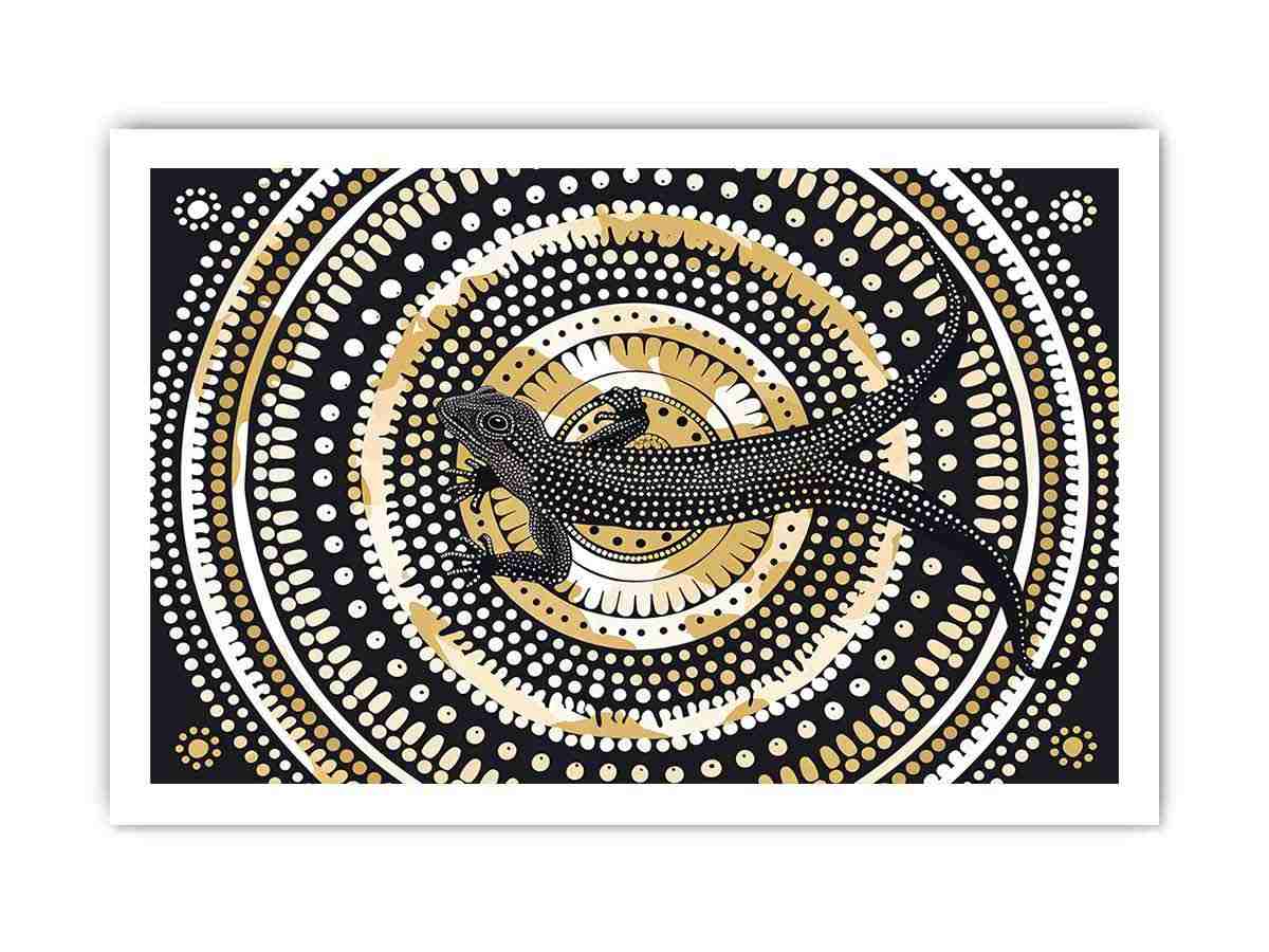 Lizard  Style of Aboriginal Dot Painting-8