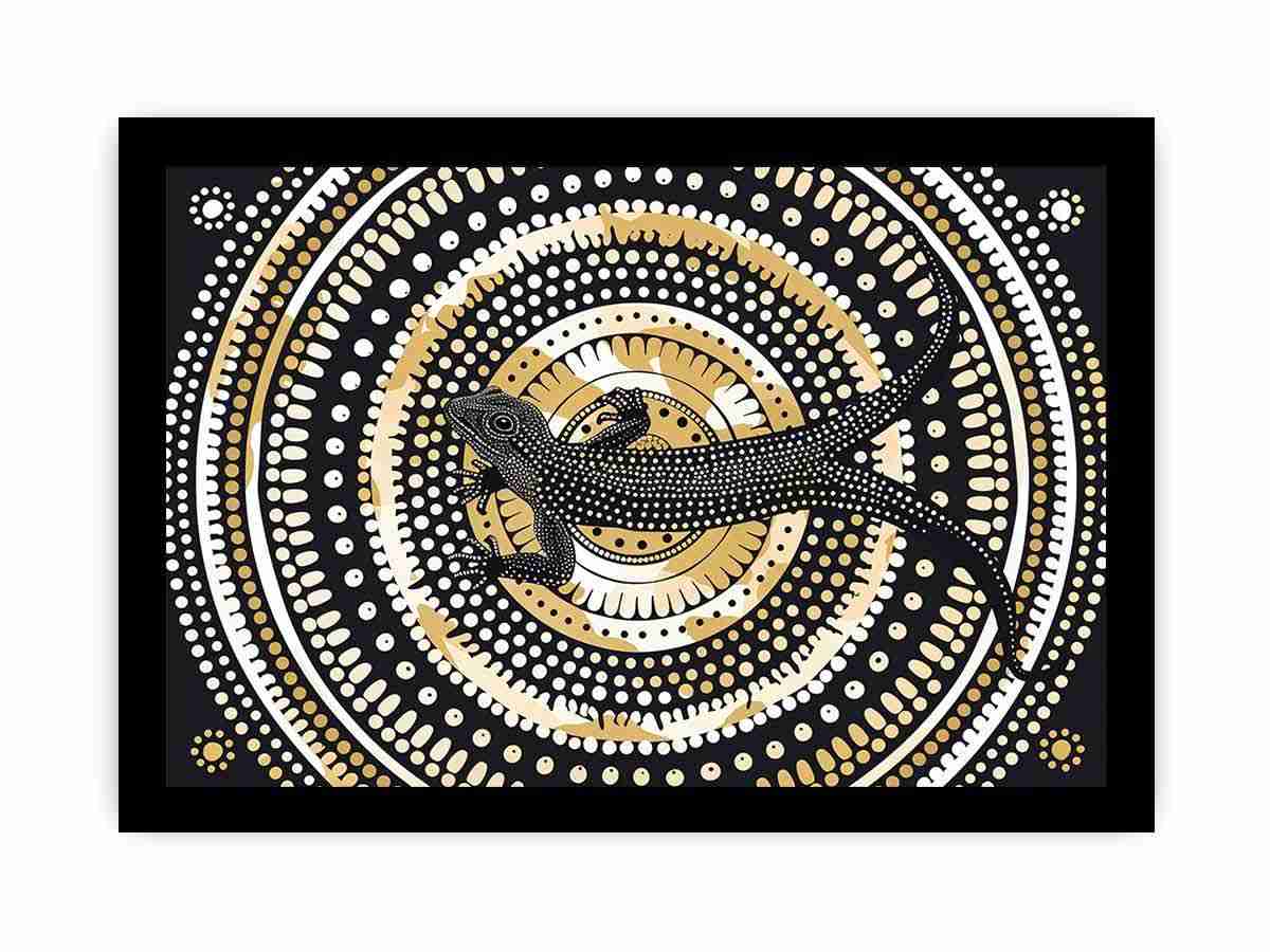 Lizard  Style of Aboriginal Dot Painting-7