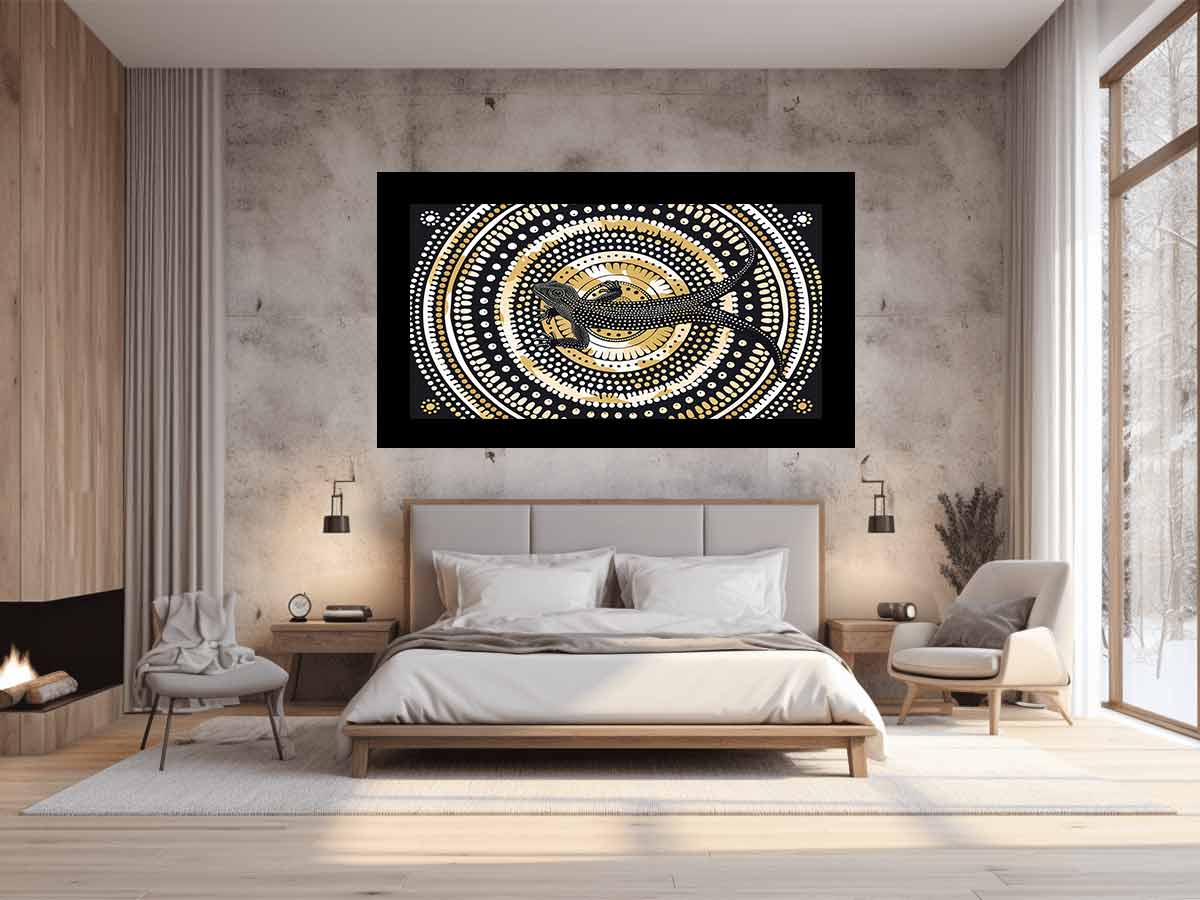 Lizard  Style of Aboriginal Dot Painting-1
