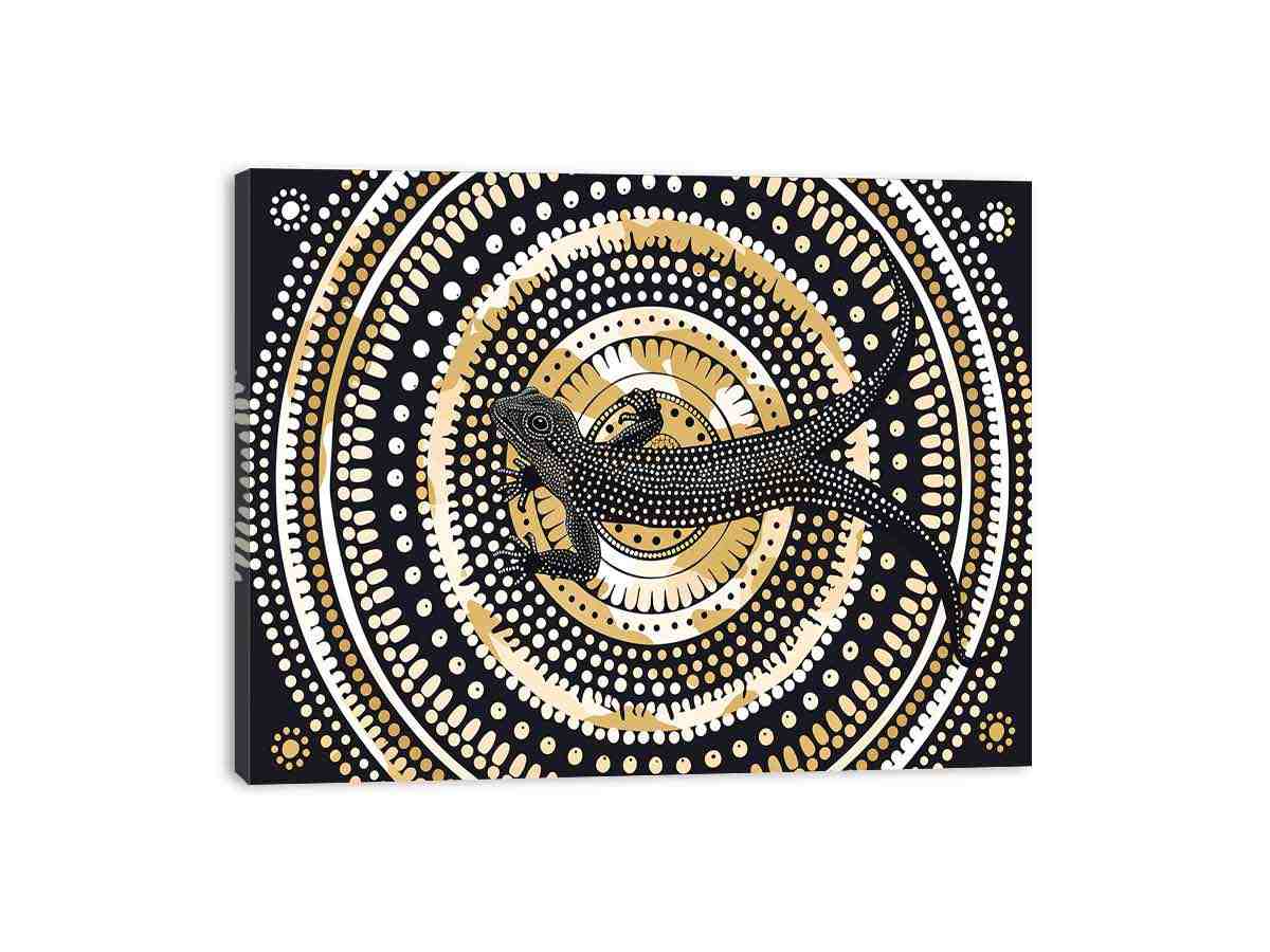Lizard  Style of Aboriginal Dot Painting-3