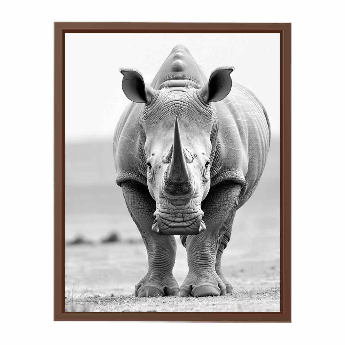 Rhino Canvas Art Print Framed Poster-6