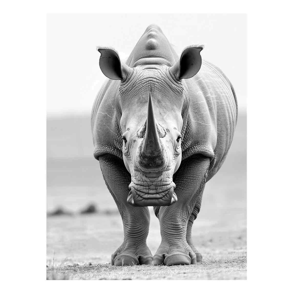 Rhino Canvas Art Print Framed Poster-0