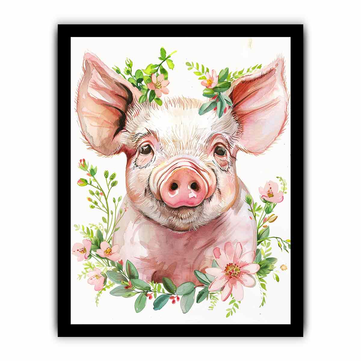 Cute Pig Canvas Art Print-7