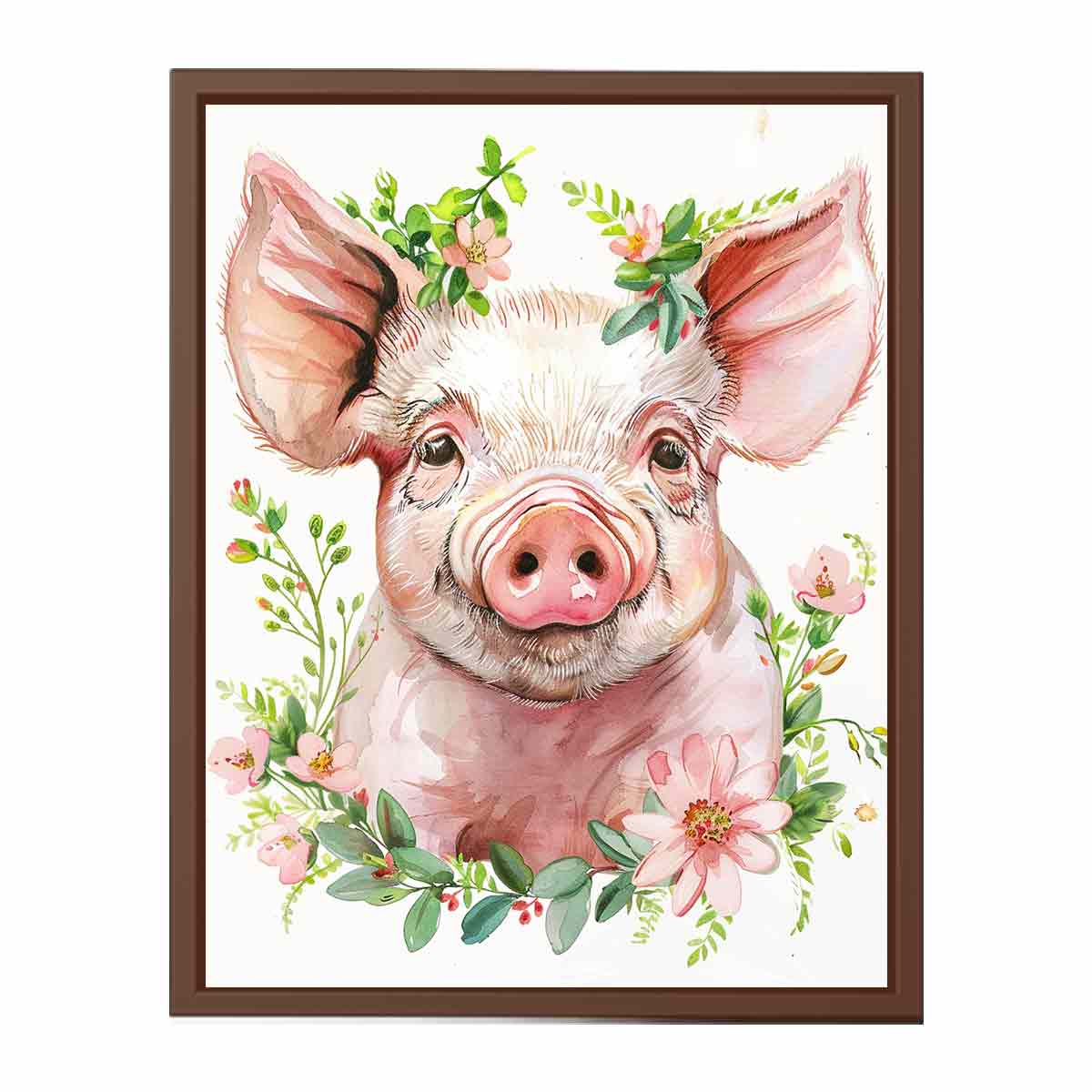 Cute Pig Canvas Art Print-6