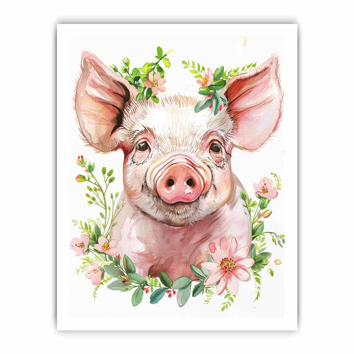 Cute Pig Canvas Art Print-8