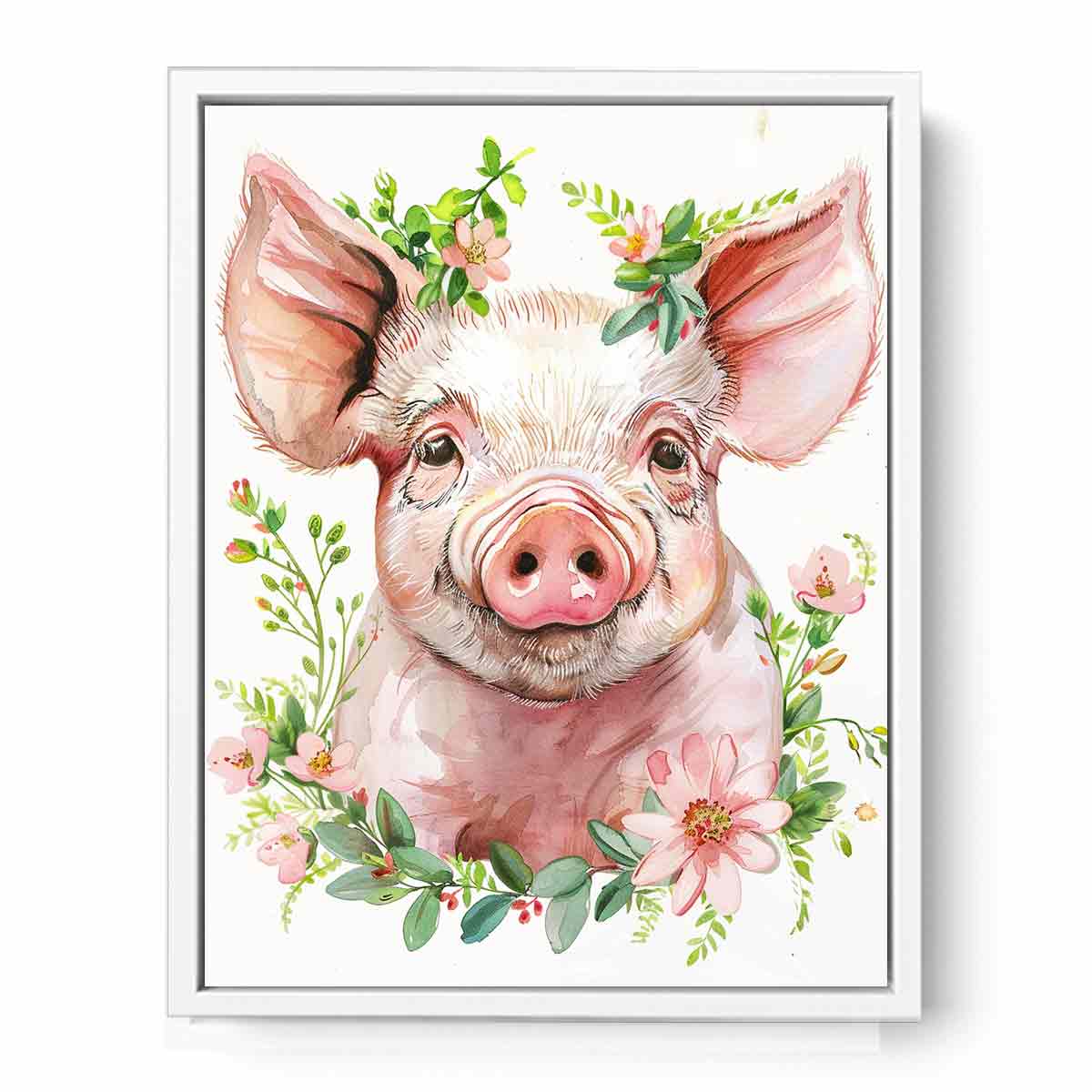 Cute Pig Canvas Art Print-5