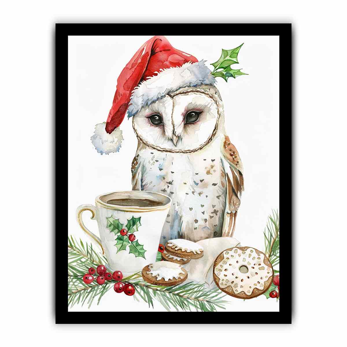 Festive Owl  Canvas Art Print-7