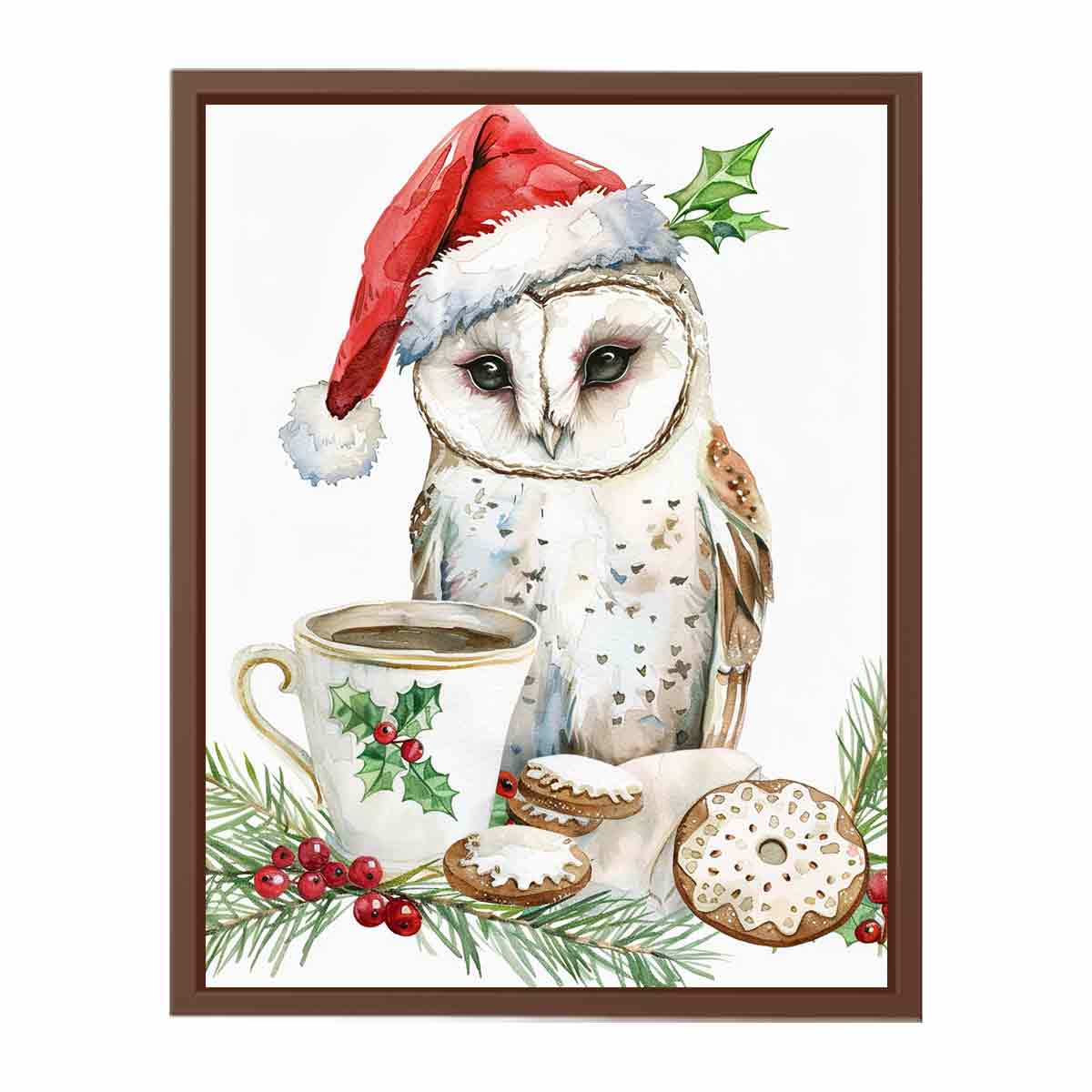 Festive Owl  Canvas Art Print-6