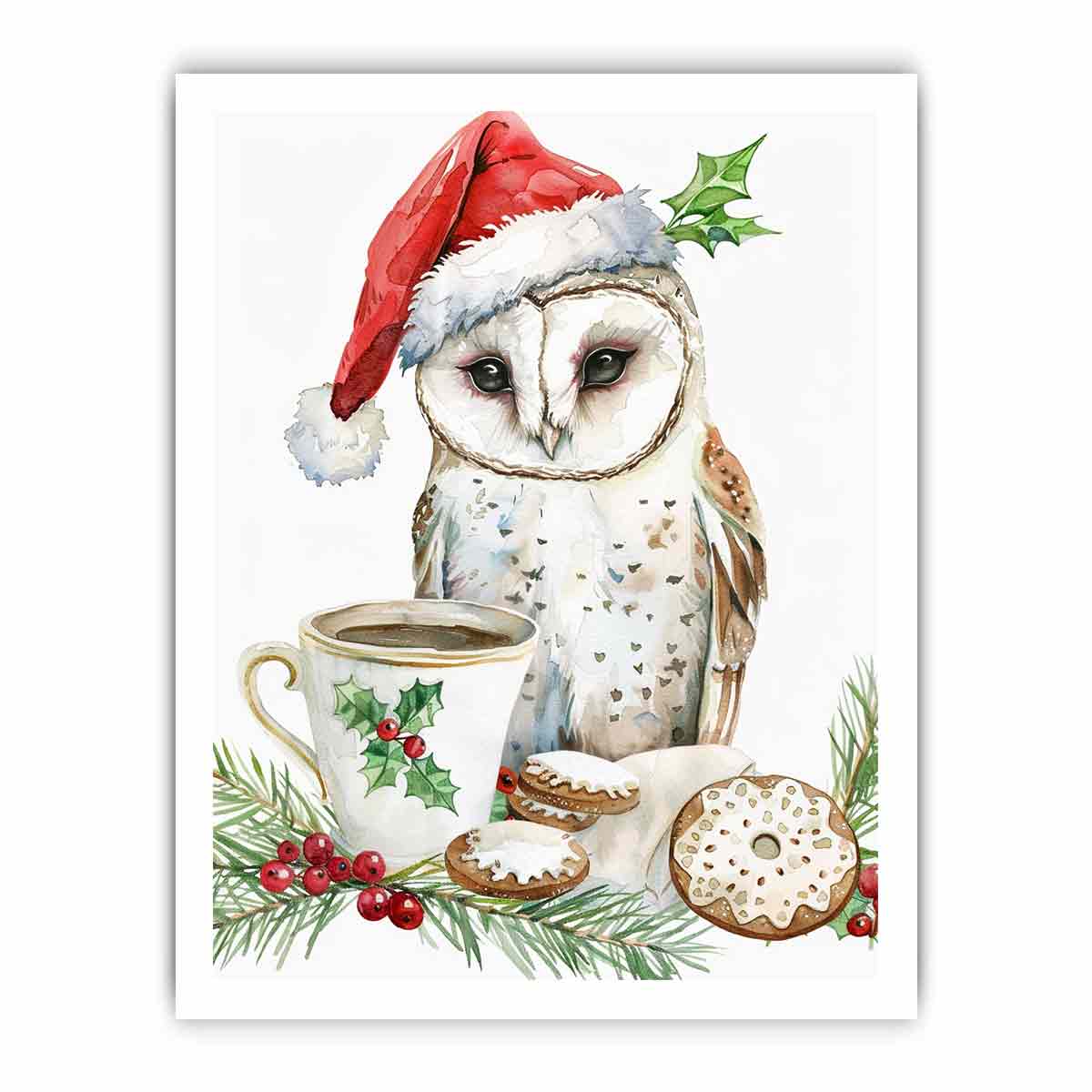 Festive Owl  Canvas Art Print-8
