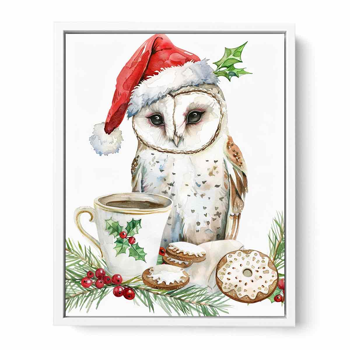 Festive Owl  Canvas Art Print-5