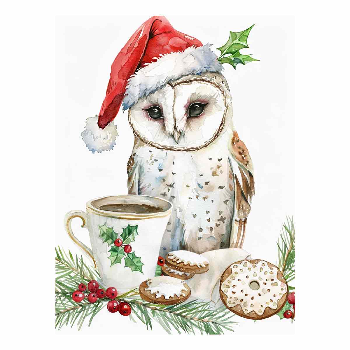 Festive Owl  Canvas Art Print-0