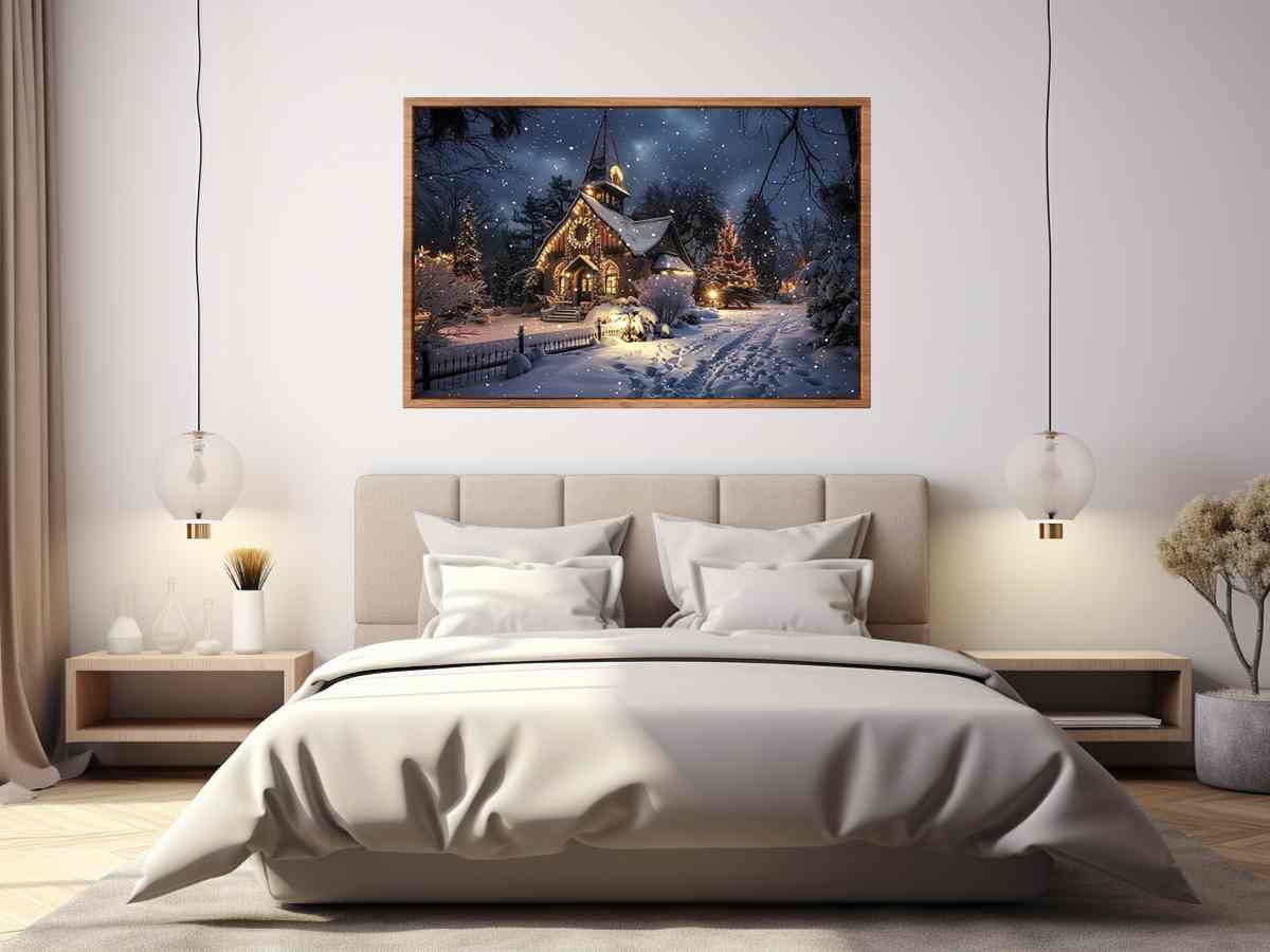 Winter Canvas Christmas   Painting Print-2
