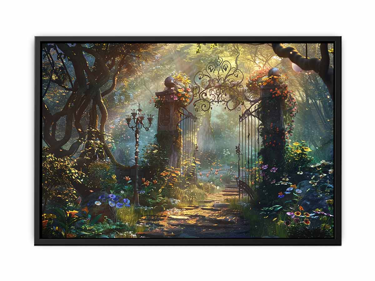 Garden Gate Forest  Canvas Art Print-4