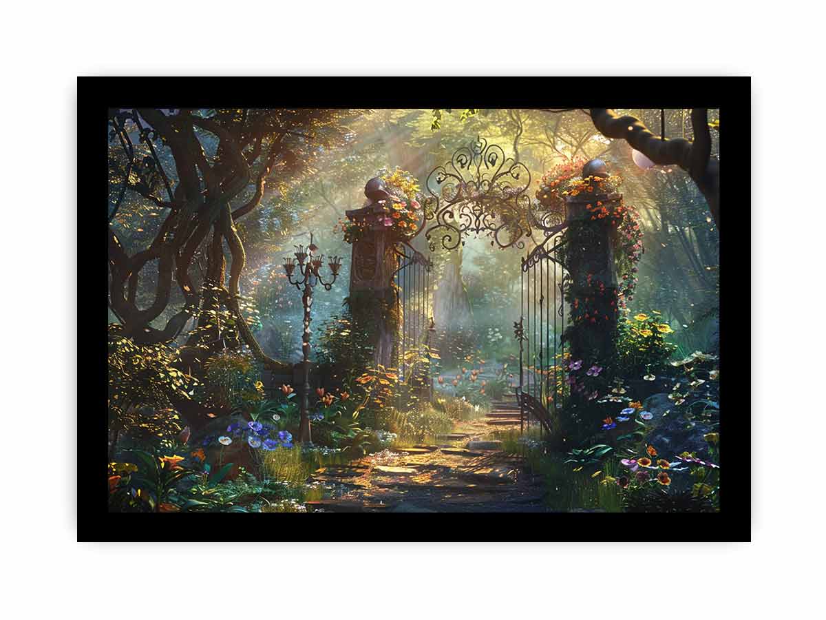 Garden Gate Forest  Canvas Art Print-7