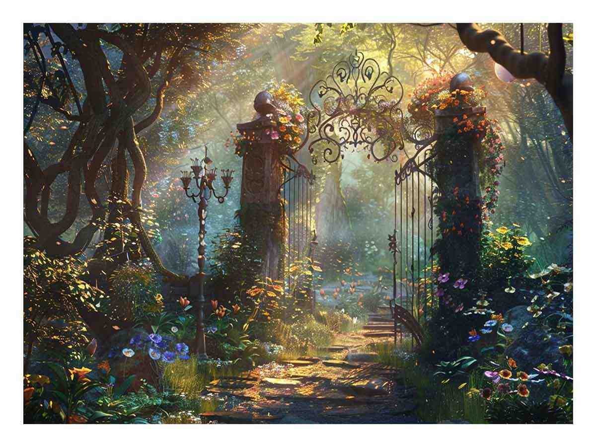 Garden Gate Forest  Canvas Art Print-0
