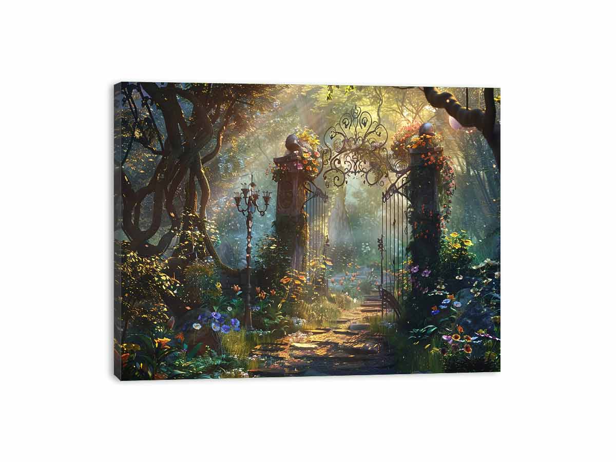 Garden Gate Forest  Canvas Art Print-3