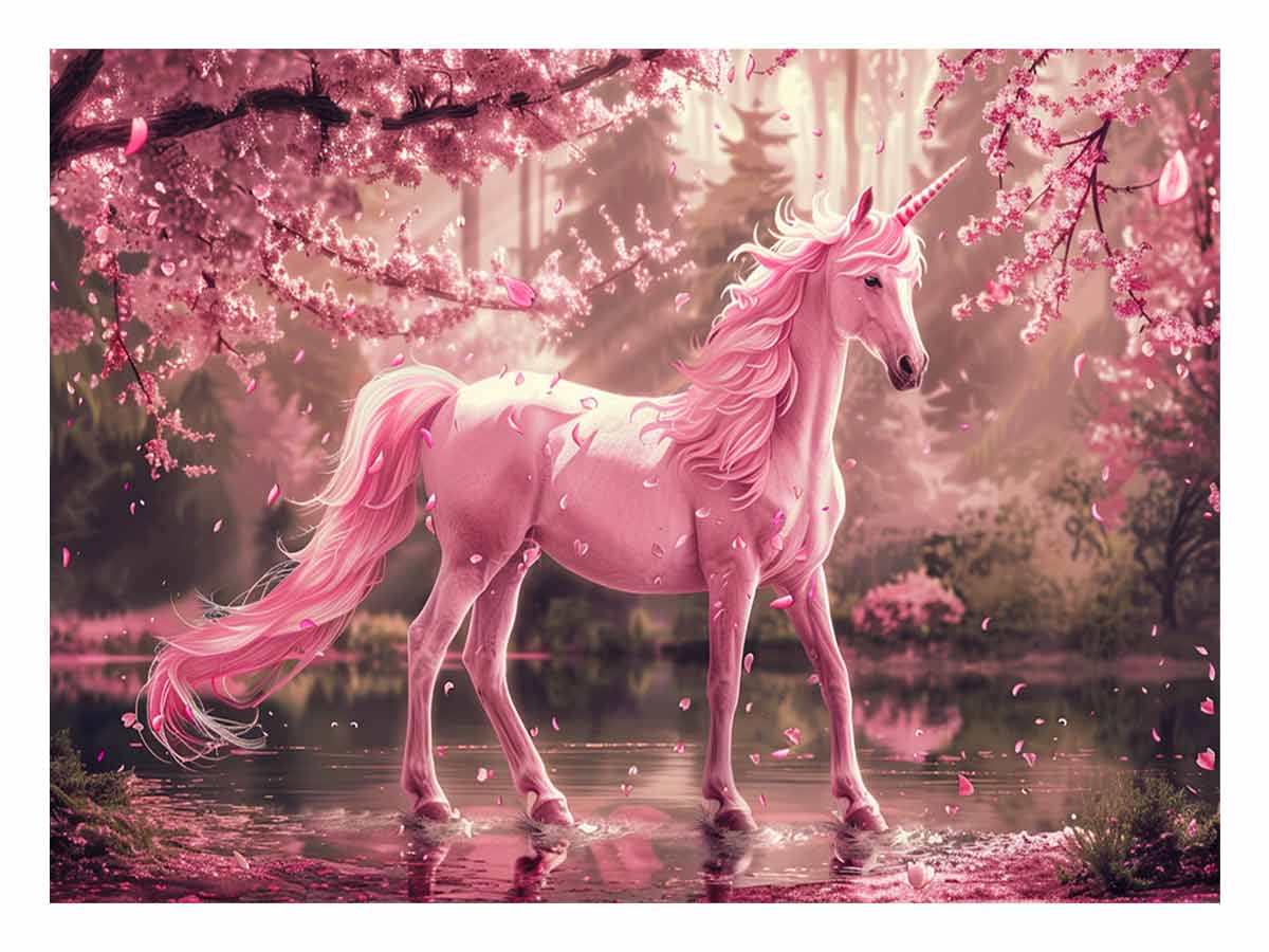Unicorn Pink  Canvas Art Print-0
