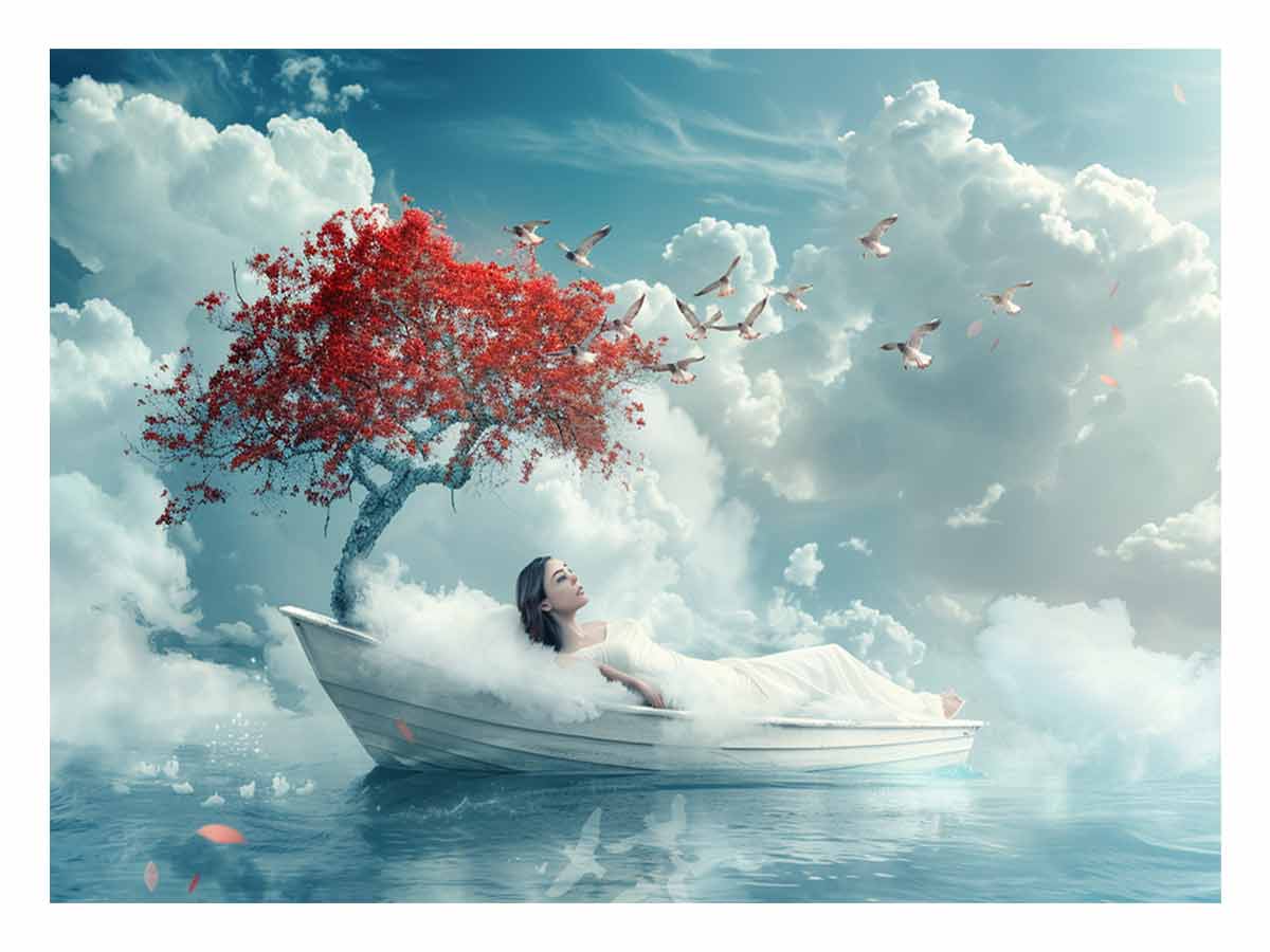 Dream Sleep  Fantasy Canvas Art Print-0