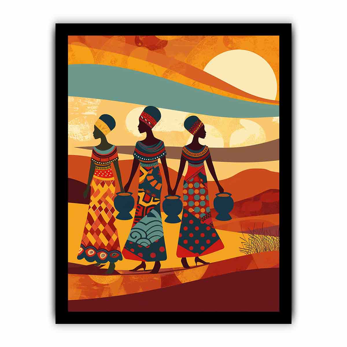 Under the  Sun African art Canvas Art Print-7