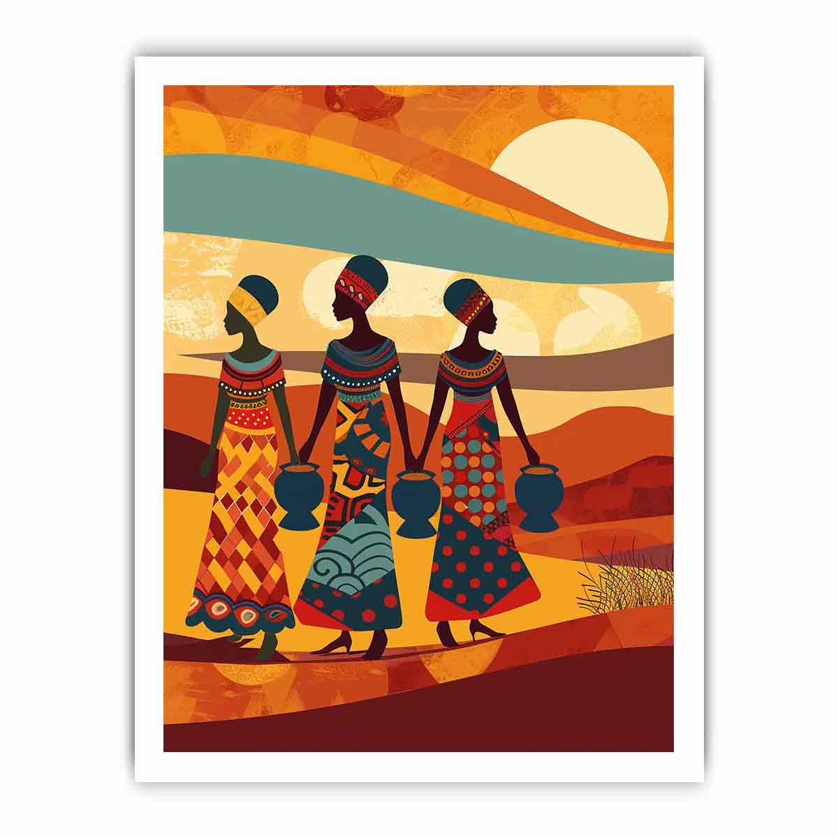 Under the  Sun African art Canvas Art Print-8