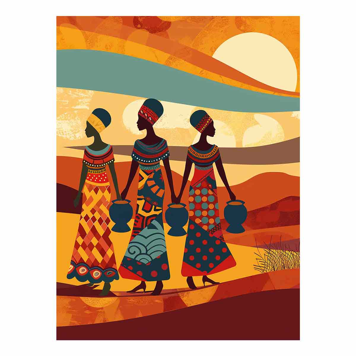Under the  Sun African art Canvas Art Print-0