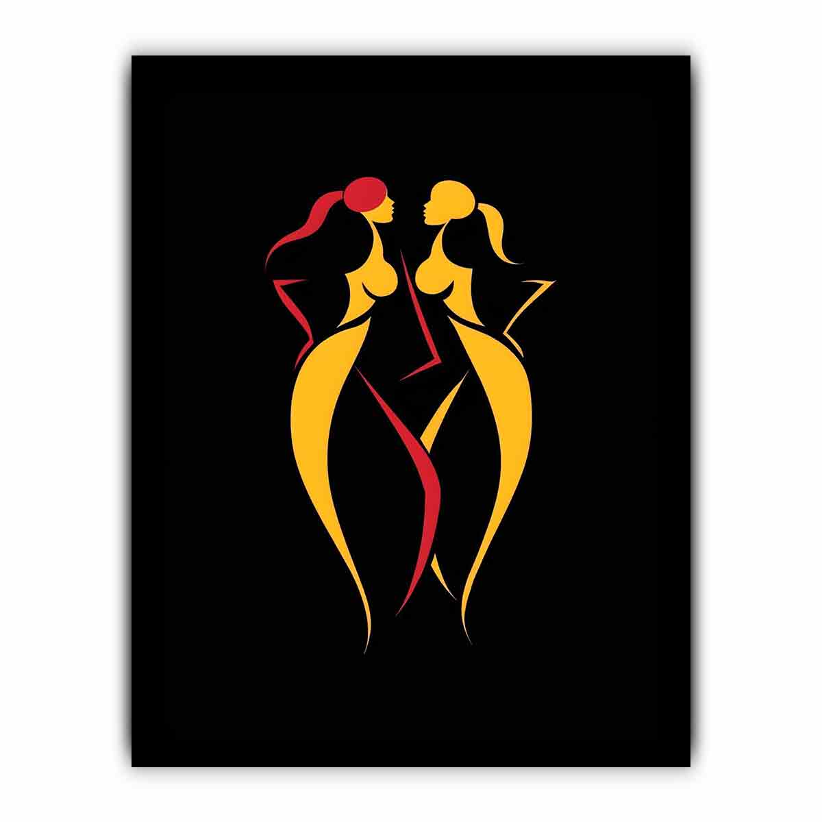 Come Close Line Art Canvas Art Print-7