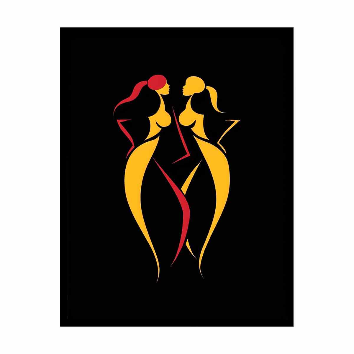 Come Close Line Art Canvas Art Print-4