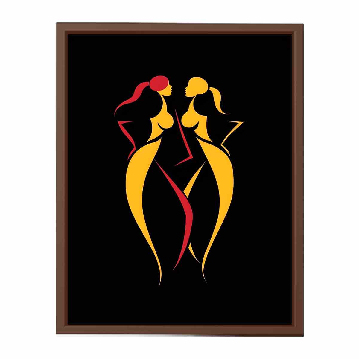 Come Close Line Art Canvas Art Print-6