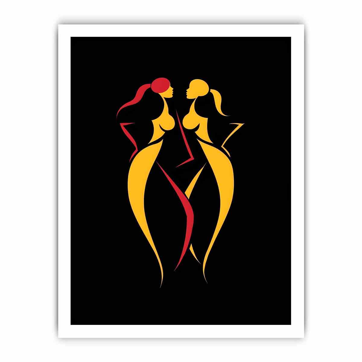 Come Close Line Art Canvas Art Print-8