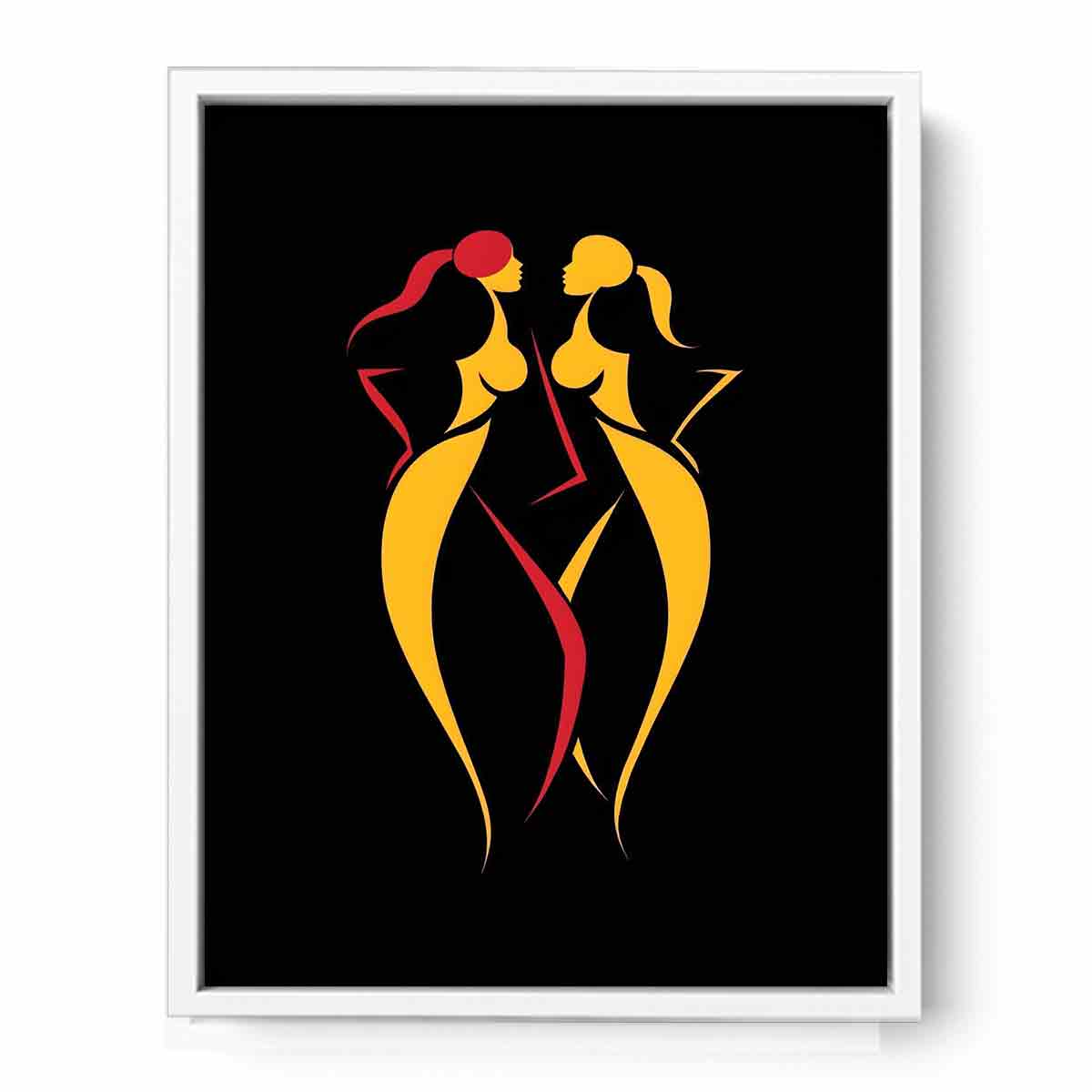 Come Close Line Art Canvas Art Print-5